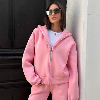 Damen Oversized Jogginganzug mit Kapuze Elastisch