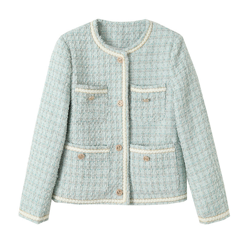 Damen Bouclé-Jacke Schmuckknöpfe Norvielle