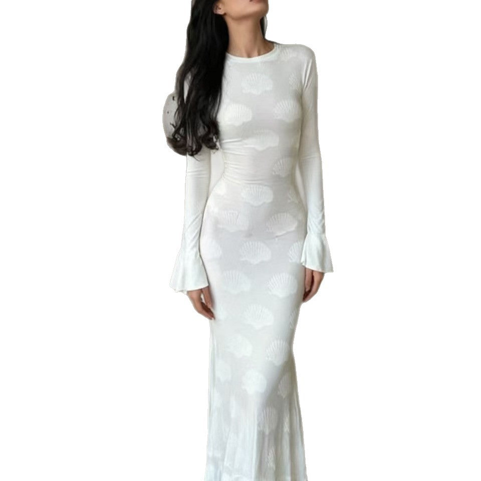 Damen Mermaid-Kleid mit Muschelstruktur Norvielle