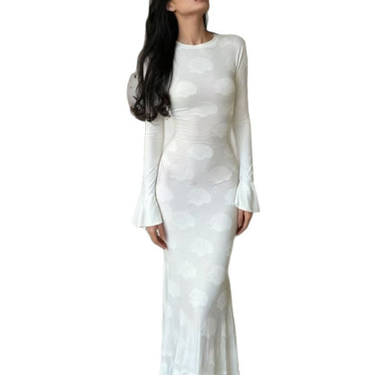 Damen Mermaid-Kleid mit Muschelstruktur Norvielle