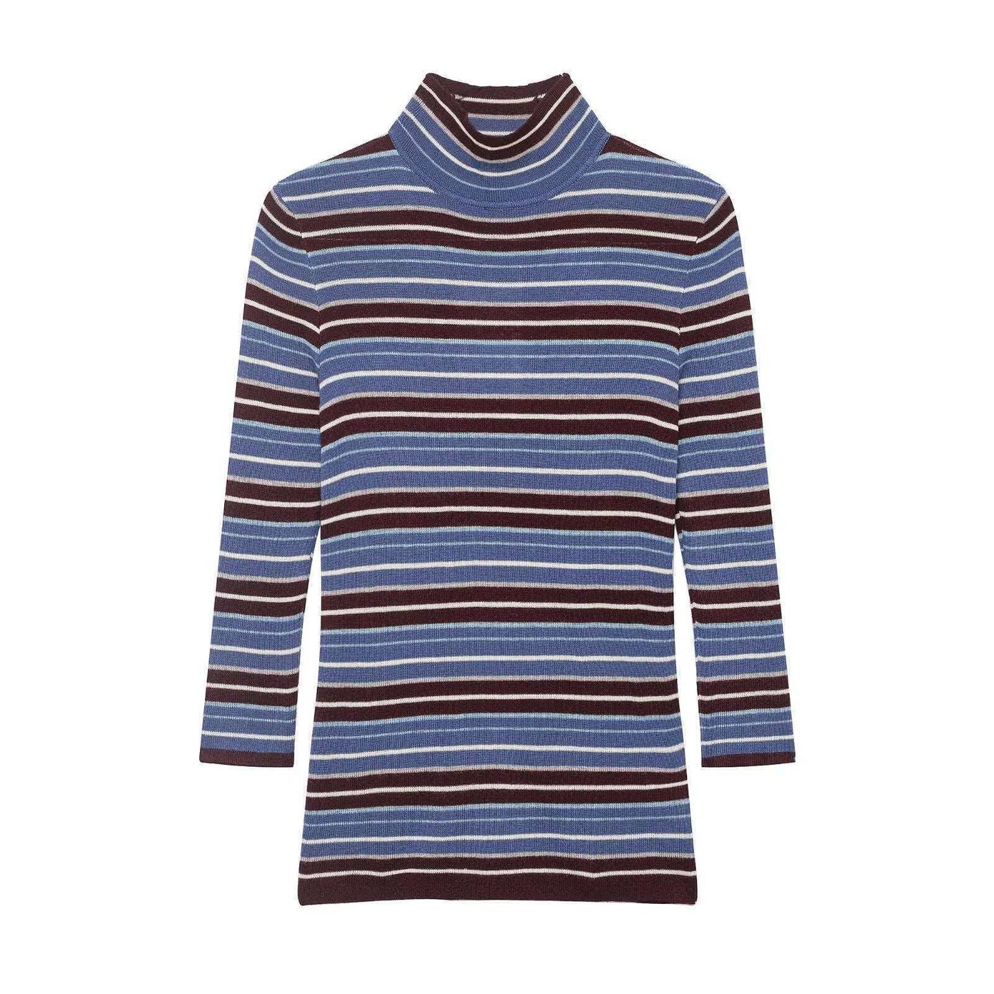 Damen Rollkragenpullover Streifenoptik