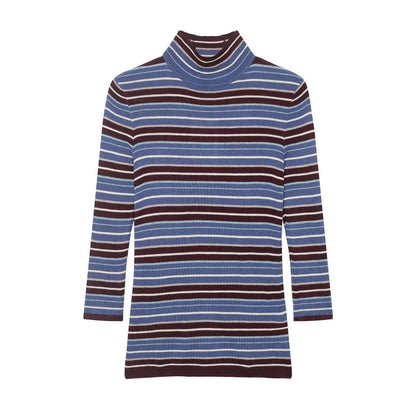 Damen Rollkragenpullover Streifenoptik