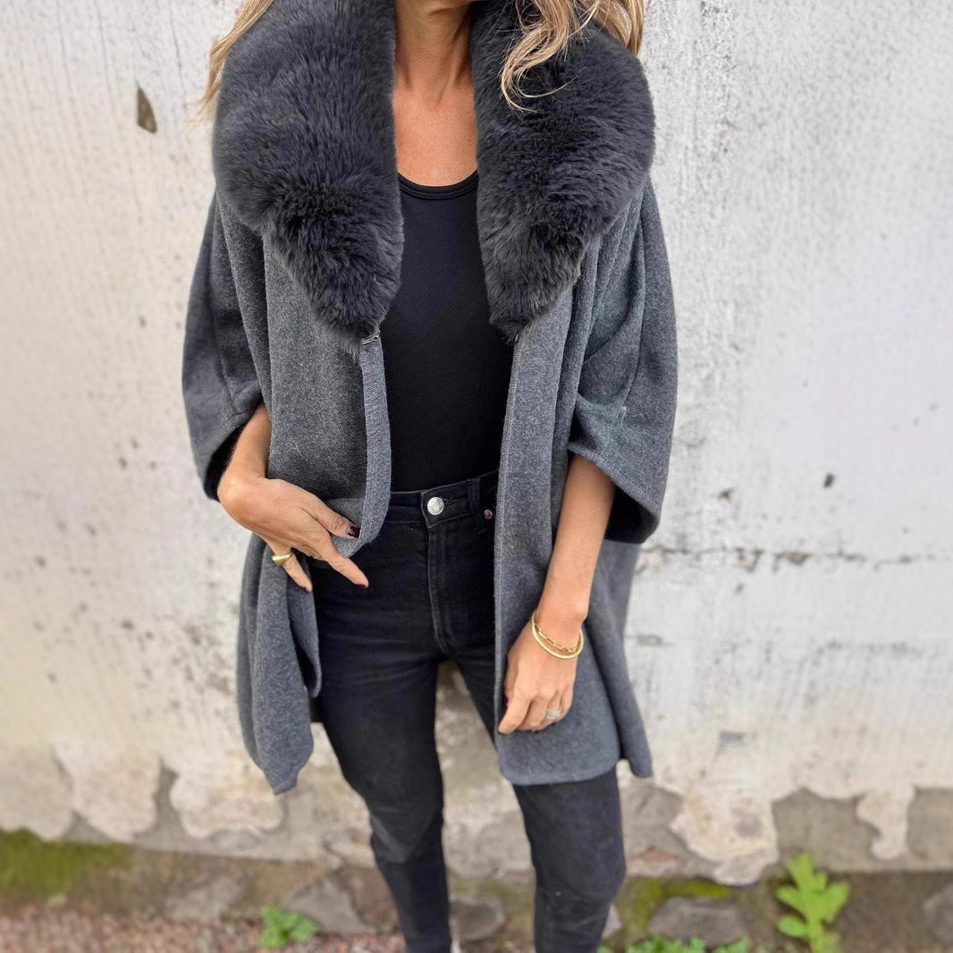 Damen Übergangsjacke Kunstpelzkragen Norvielle