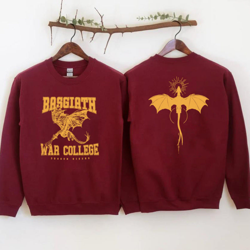 Damen Sweatshirt Drachenmotiv College-Design Norvielle