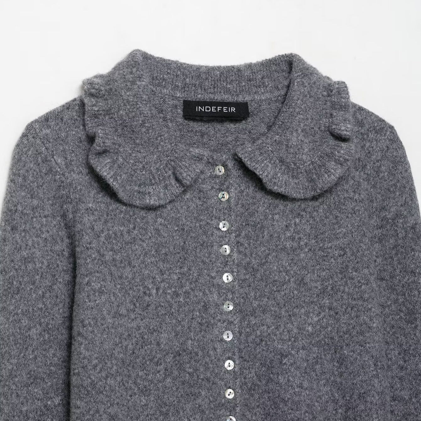 Damen Strickjacke Mit Kragen Dekorativer Knopfverschluss Norvielle - Norvielle