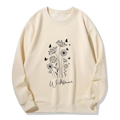 Damen Sweatshirt Floralmuster Kuschelig Weich Norvielle