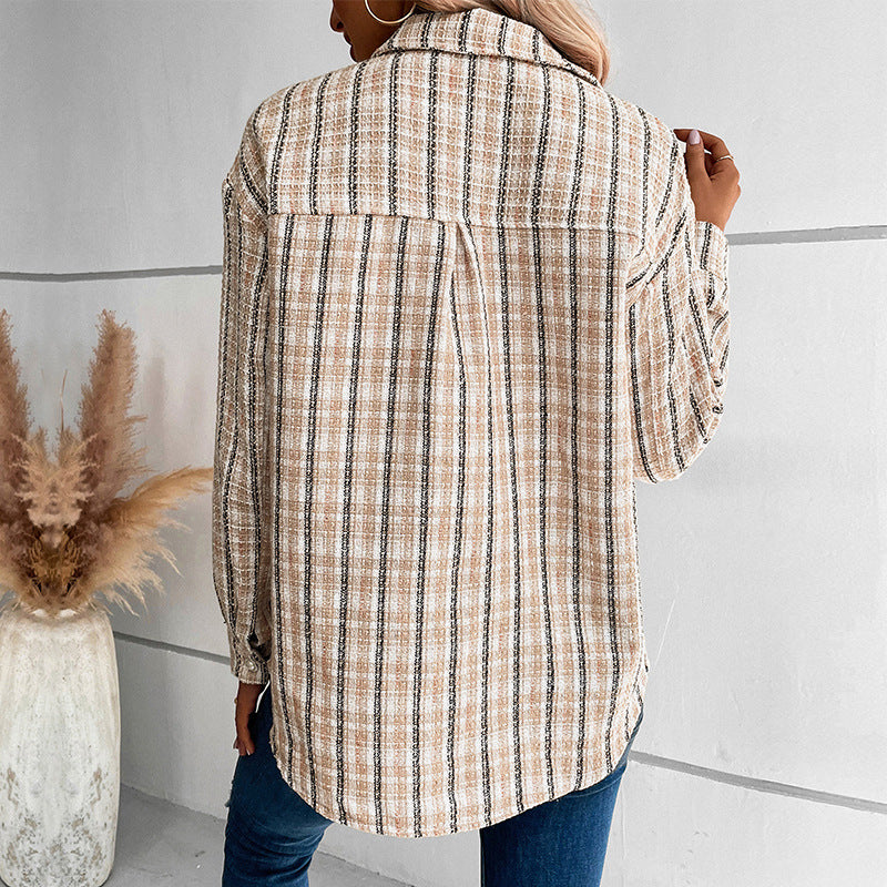 Damen Overshirt Kariert Baumwolle Norvielle
