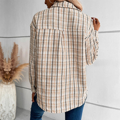 Damen Overshirt Kariert Baumwolle Norvielle