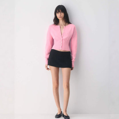 Damen Strickjacke Eng geschnitten Knopfleiste Norvielle