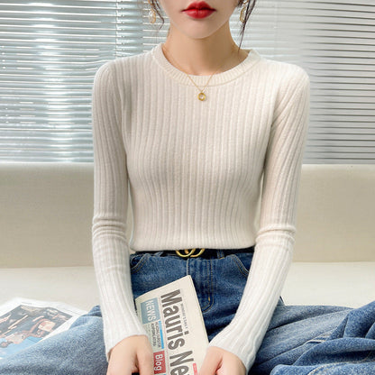 Damen Feinstrickpullover Rippstruktur Rundhalsausschnitt Norvielle