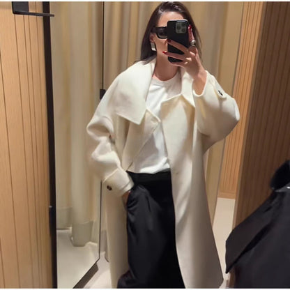 Damen Oversized-Mantel mit hohem Kragen Norvielle