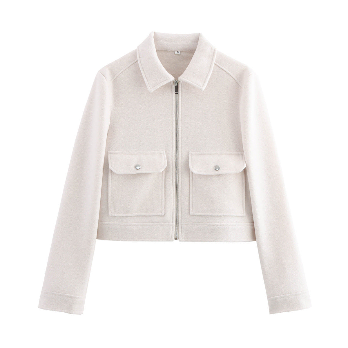 Damen Fleecejacke Kurz mit Brusttaschen und Kragen Norvielle