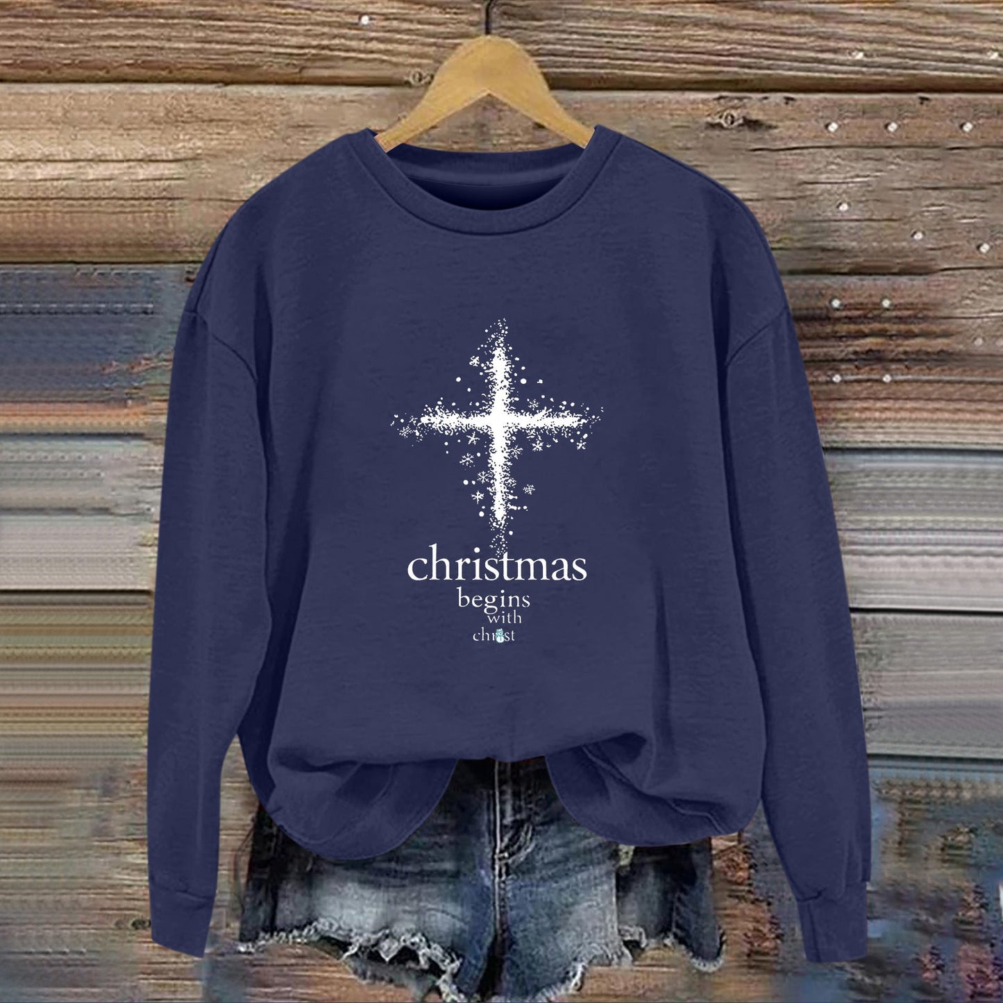 Damen Sweatshirt Christliches Motiv Weich Norvielle