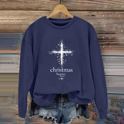 Damen Sweatshirt Christliches Motiv Weich Norvielle