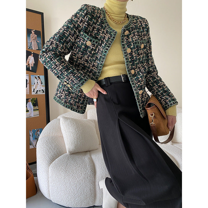 Damen Bouclé-Jacke Dekorative Knöpfe Norvielle - Norvielle