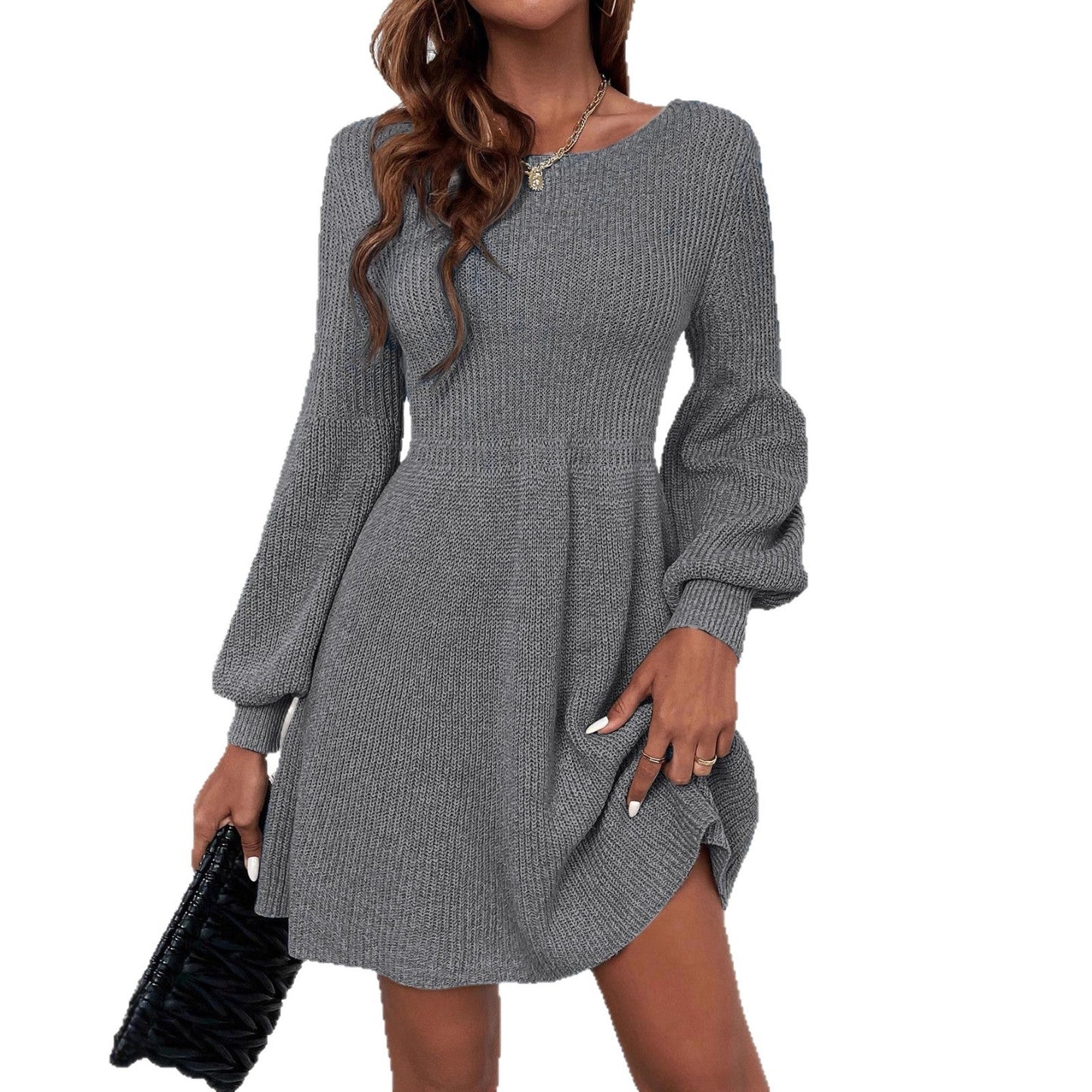 Damen Strickkleid Weites Norvielle Kleid