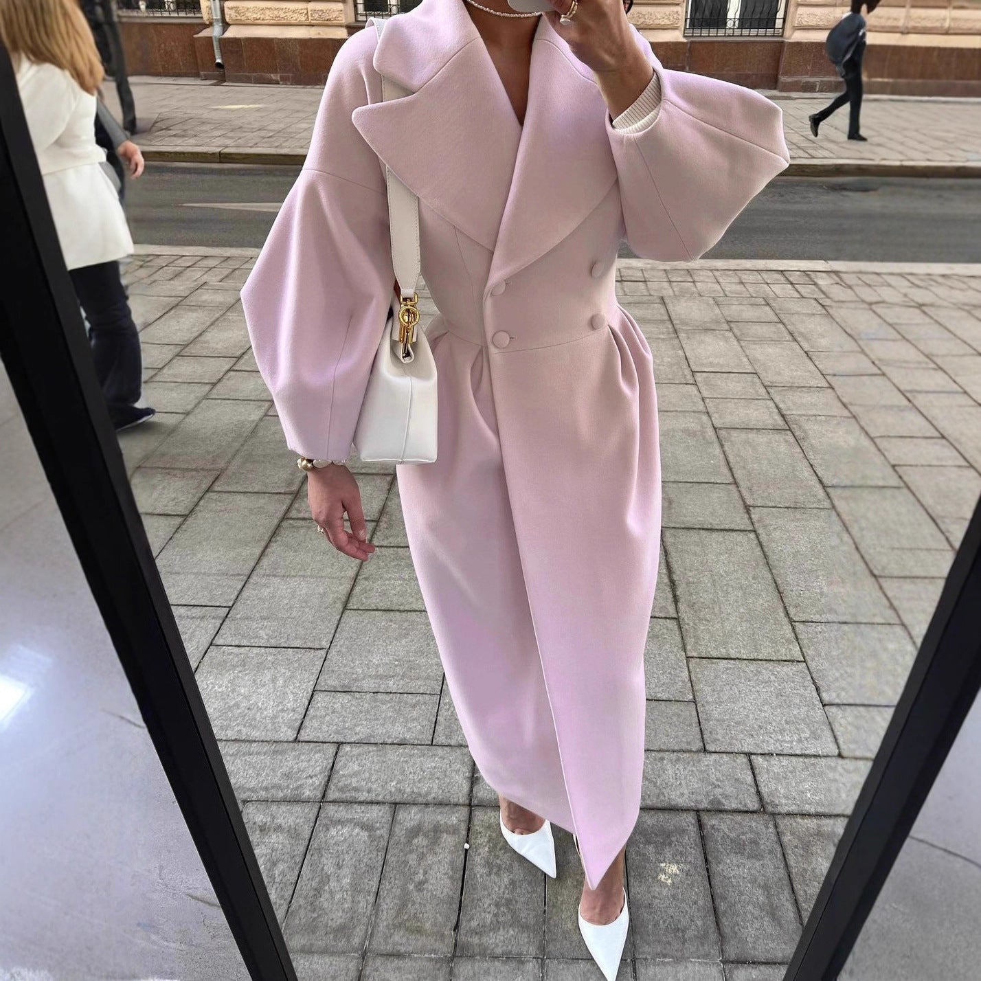 Damen Trenchcoat Tailliert Seiden Norvielle Schwarz - Norvielle