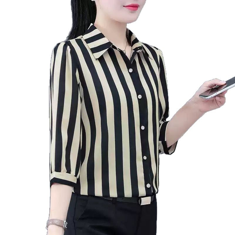 Damen Bluse Gestreift Modischer Schnitt Norvielle