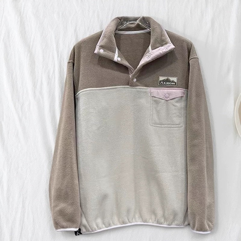 Damen Fleecepullover Hochkragen Praktische Taschen Norvielle