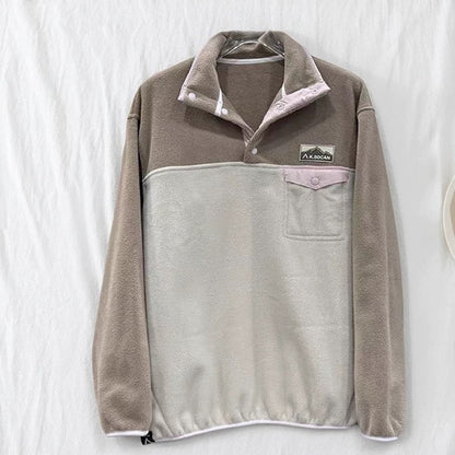 Damen Fleecepullover Hochkragen Praktische Taschen Norvielle