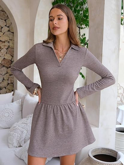 Damen Sportliches Polo-Kleid