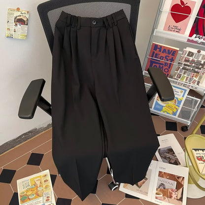 Damen High-Waist Hose Falten Weitbein Norvielle