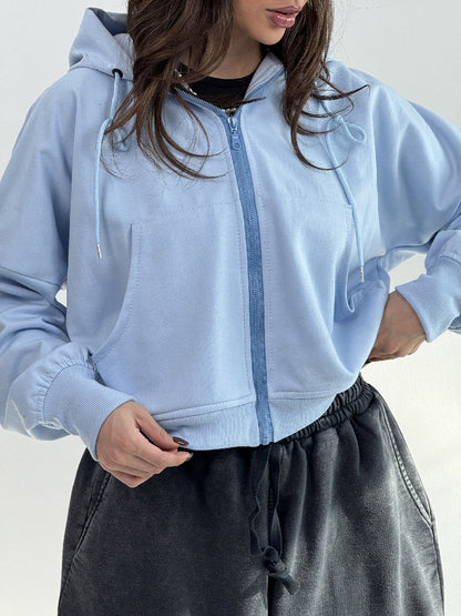 Damen Hoodie mit weiten Ärmeln und Taschen Norvielle