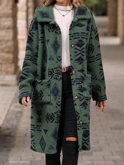 Damen Langarmjacke Geometrisches Muster Norvielle