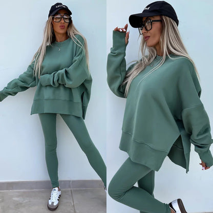 Damen Sportanzug Oversized Sweatshirt und Leggings Norvielle
