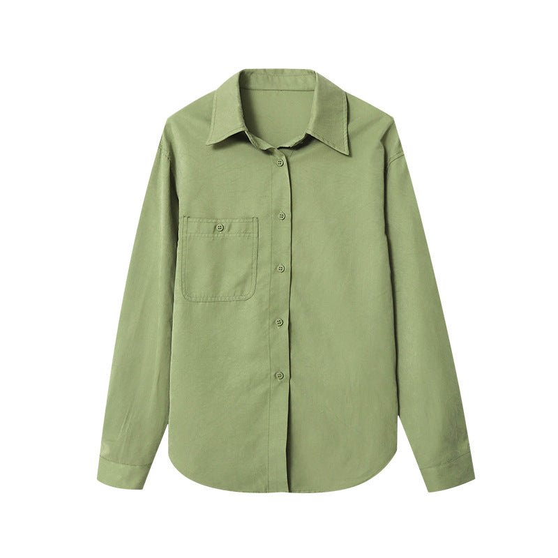 Damen Bluse Lässig Langärmlig Mit Brusttasche Norvielle