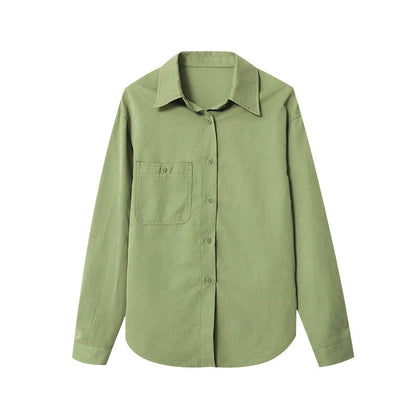 Damen Bluse Lässig Langärmlig Mit Brusttasche Norvielle