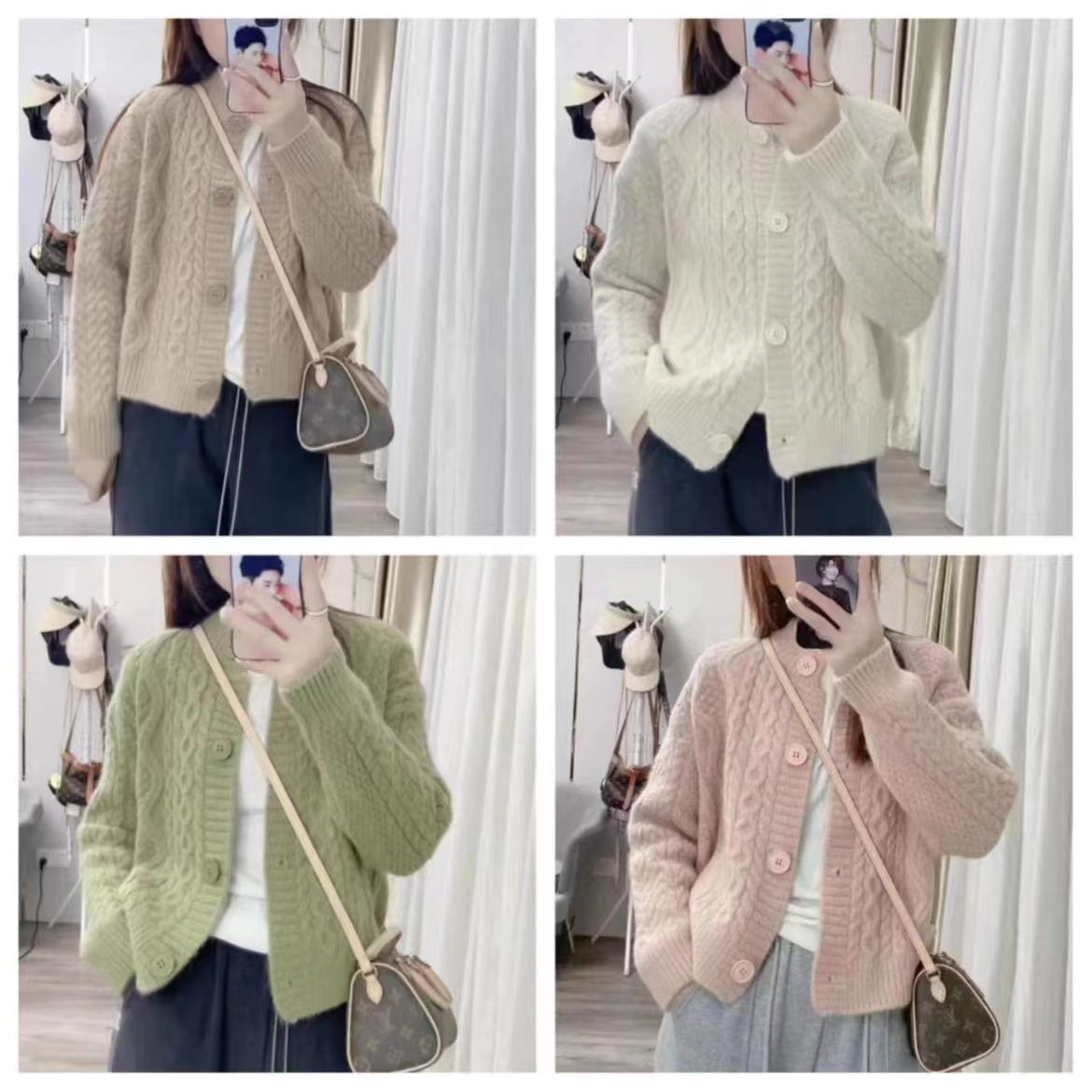 Damen Strickjacke Kuschelig Zopfmuster Norvielle