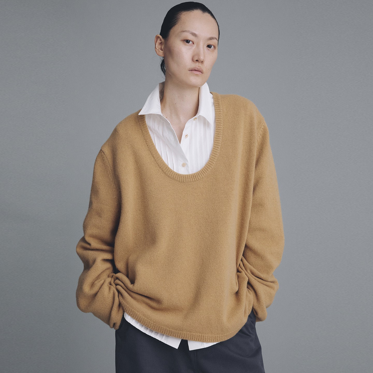 Damen Strickpullover Rundhalsausschnitt Norvielle