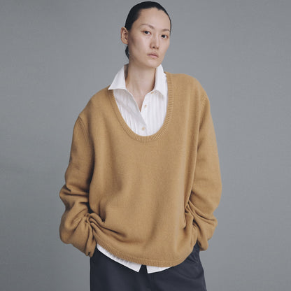Damen Strickpullover Rundhalsausschnitt Norvielle