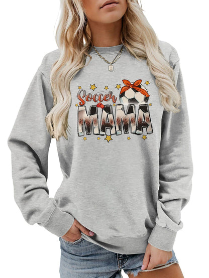 Damen Sweatshirt Soccer Mama Aufdruck Bequem Norvielle