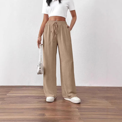 Damen Chiffon-Hose Weite Elastischer Bund