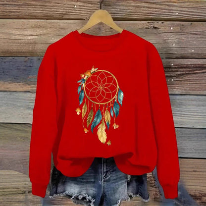 Damen Sweatshirt Traumfänger-Design Baumwolle Norvielle