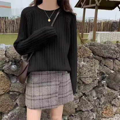 Damen Rippenstrickpullover Gemütlich Norvielle