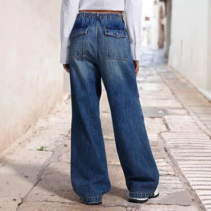 Damen Weite Jeanshose Lässiger Urban-Stil Bequem