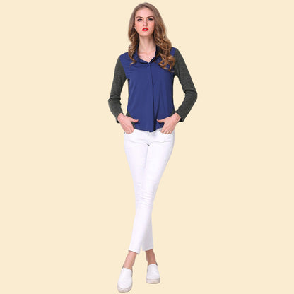 Damen Langarmshirt Sportlich Mit Seitentaschen Norvielle - Norvielle