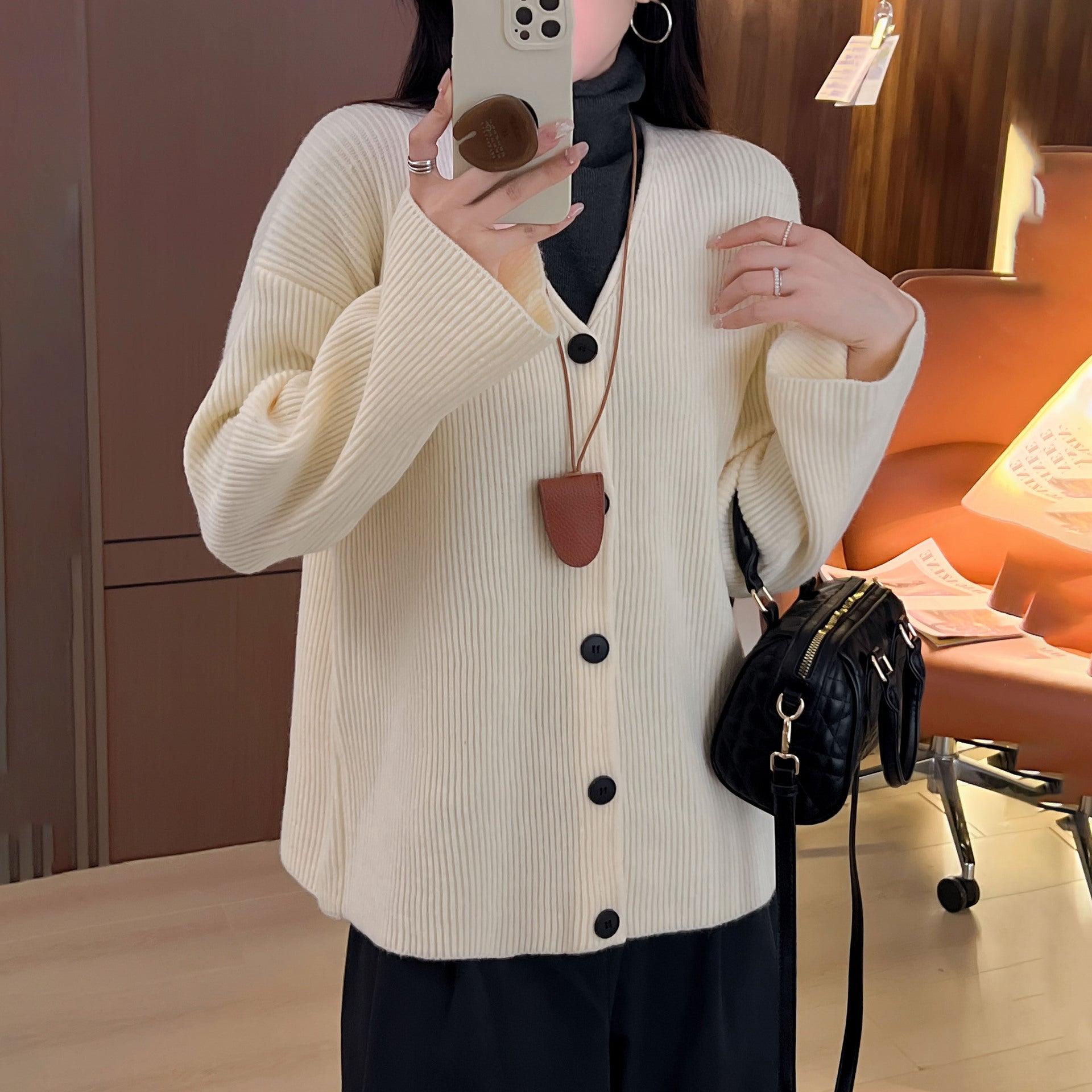 Damen Grobstrickjacke Langer Ärmel Lässiger Schnitt Norvielle - Norvielle