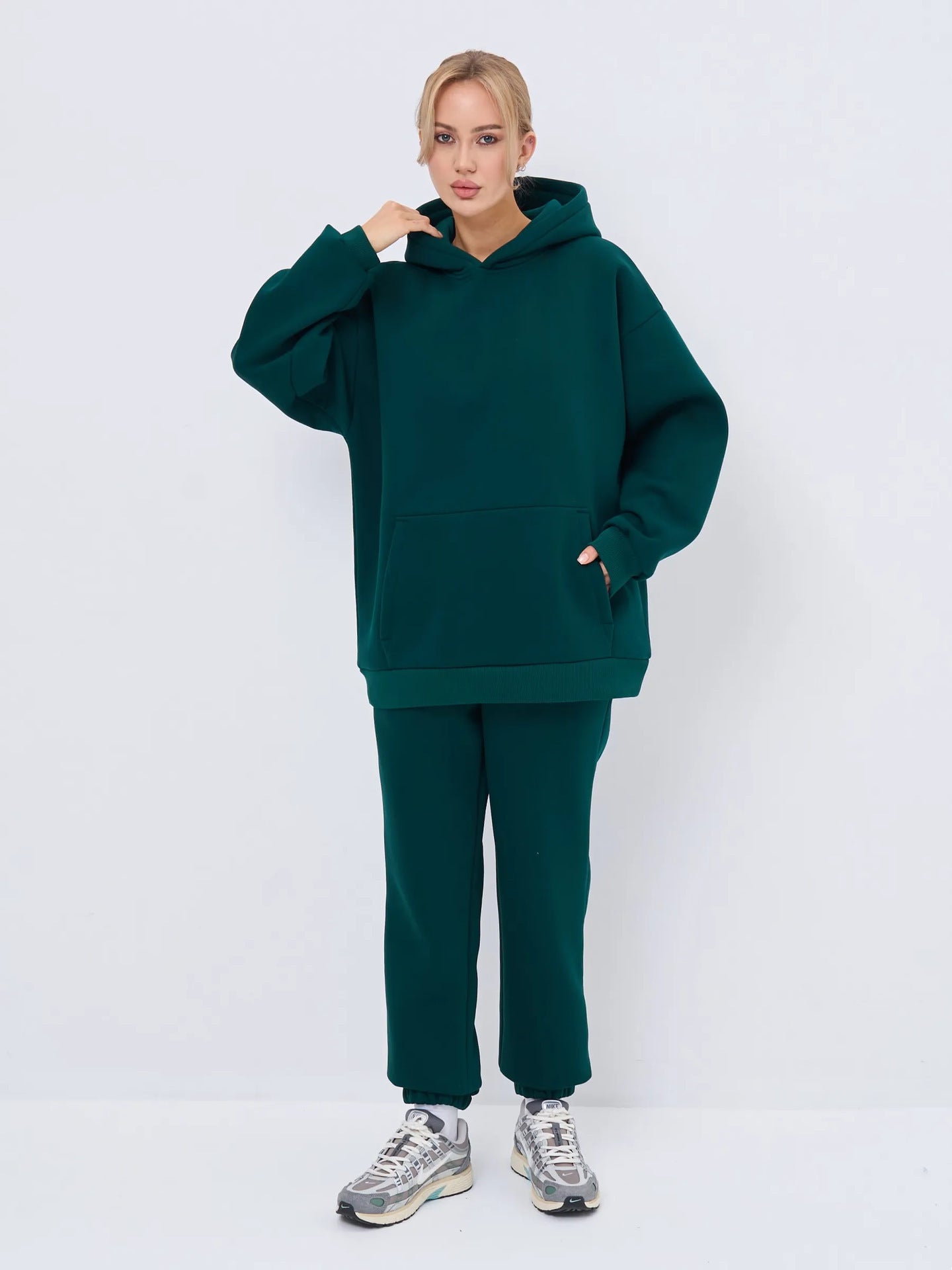 Damen Hoodie Oversized Jogginghose Modern Baumwolle