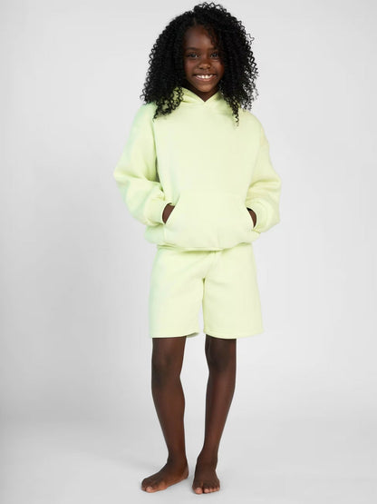 Damen Sportliches Kurzarm-Set mit Kapuze und Shorts
