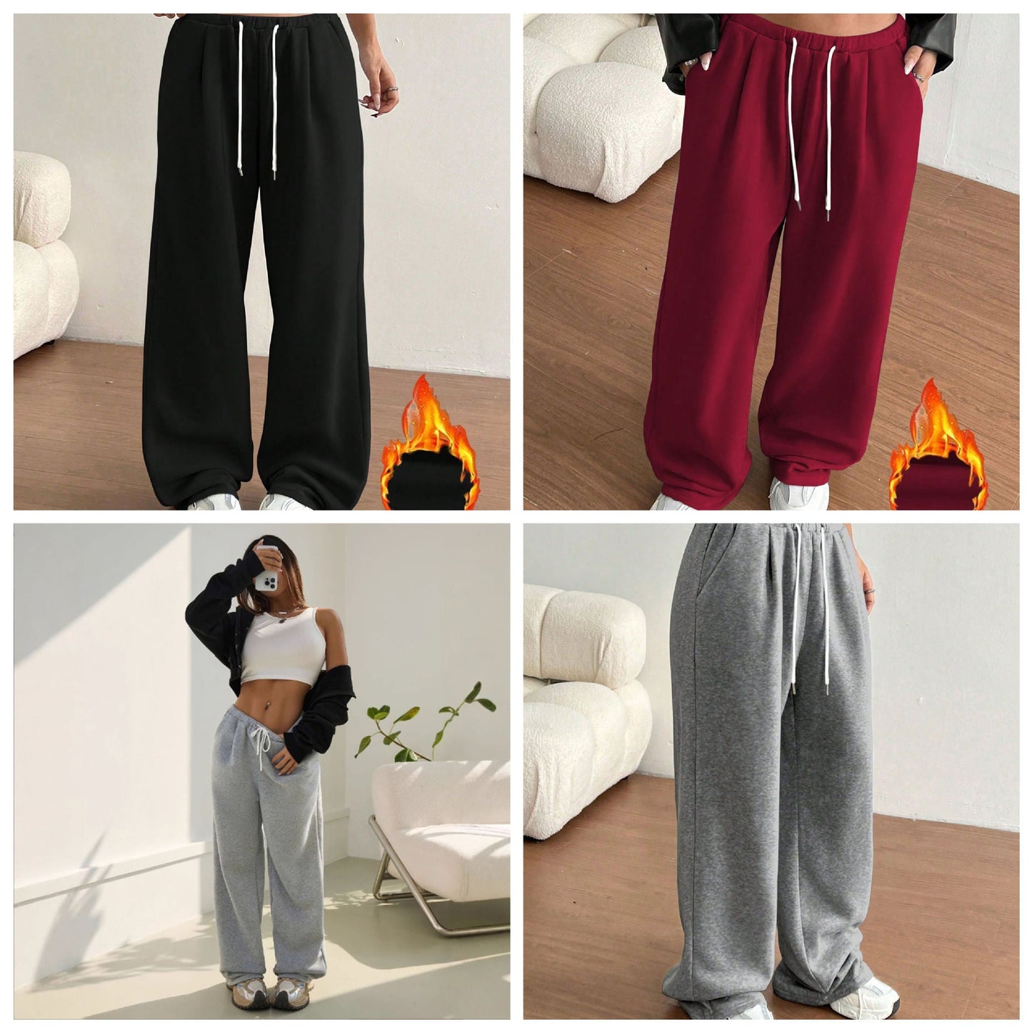 Damen Sweathose Bequem Lässiger Schnitt Schwarz Norvielle - Norvielle