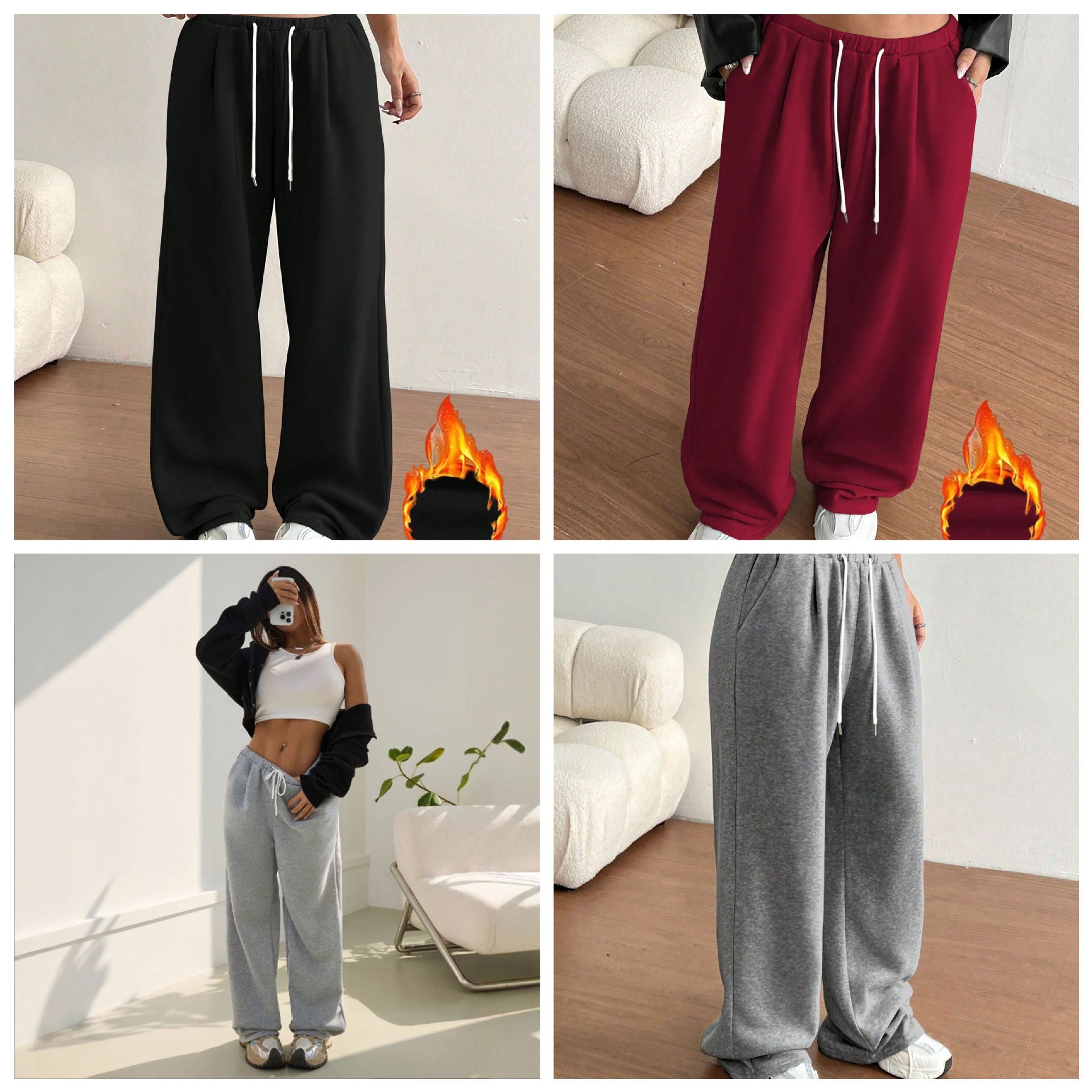 Damen Sweathose Bequem Lässiger Schnitt Schwarz Norvielle - Norvielle
