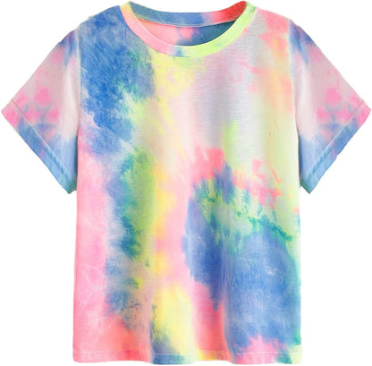 Damen Tie-Dye T-Shirt Baumwolle Bunt