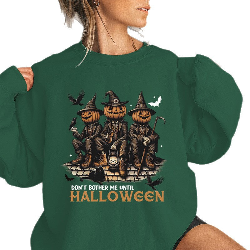 Damen Sweatshirt Halloween-Motiv Baumwolle Gemütlich