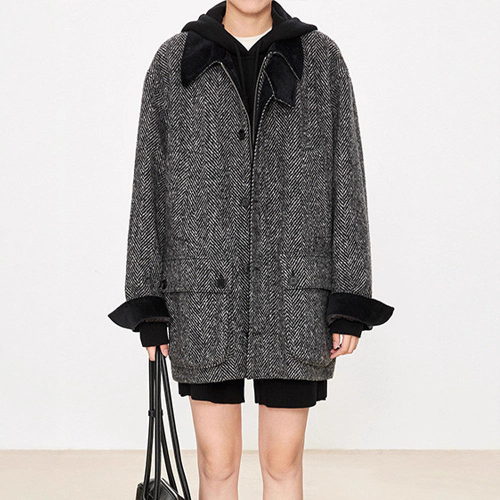 Damen Übergangsjacke Herringbone-Design Norvielle - Norvielle