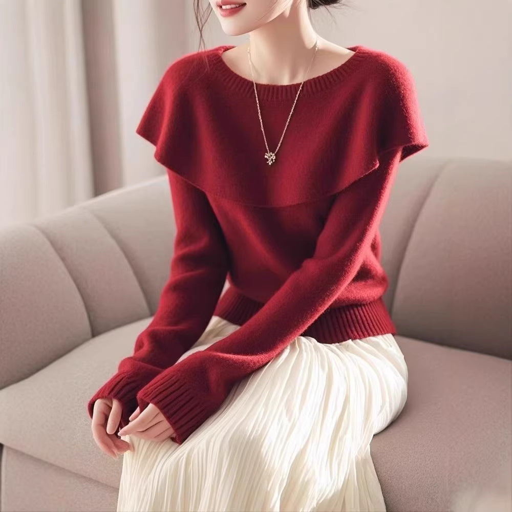 Damen Pullover Lässiger Schalkragen Norvielle