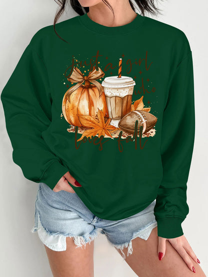 Damen Sweatshirt Herbstlich Motiv Druck Norvielle